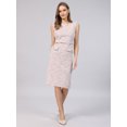 thumbnail image 4 of DARING DIVA Women's Sleeveless Elegant Tweed Boat Neck Sheath Dress XL Light Pink, 4 of 7
