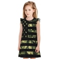 thumbnail image 1 of Fotbe American Flag Camo Vestido de Dormir para Niñas de 3 a 10 Años, Mangas Cortas, Estilo Princesa, Pijama Camisón con Mangas Voladas-Large, 1 of 6