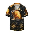 thumbnail image 5 of Daiia Golden Koi And Treasure Men's Linen Shirts Short Sleeve Casual Shirts Button Down Shirt for Men Beach Summer Wedding Shirt-Medium, 5 of 6