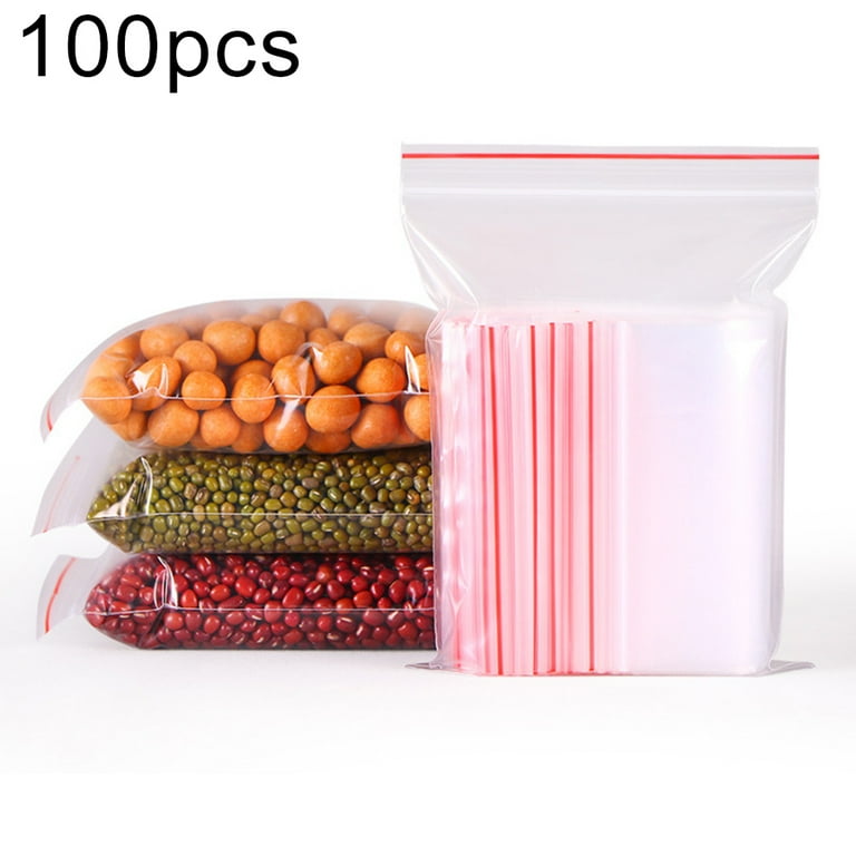 100pcs Pill Pouches Bags Plastic Snack Pouches Transparent Wrapping Bags 