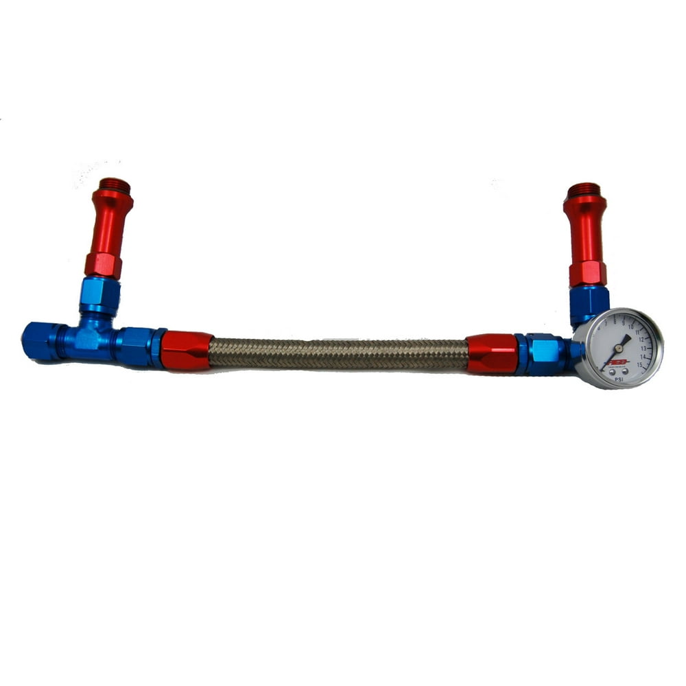 Advanced Engine Design Blue/Silver Holley 4150 Carburetor Fuel Line P/N