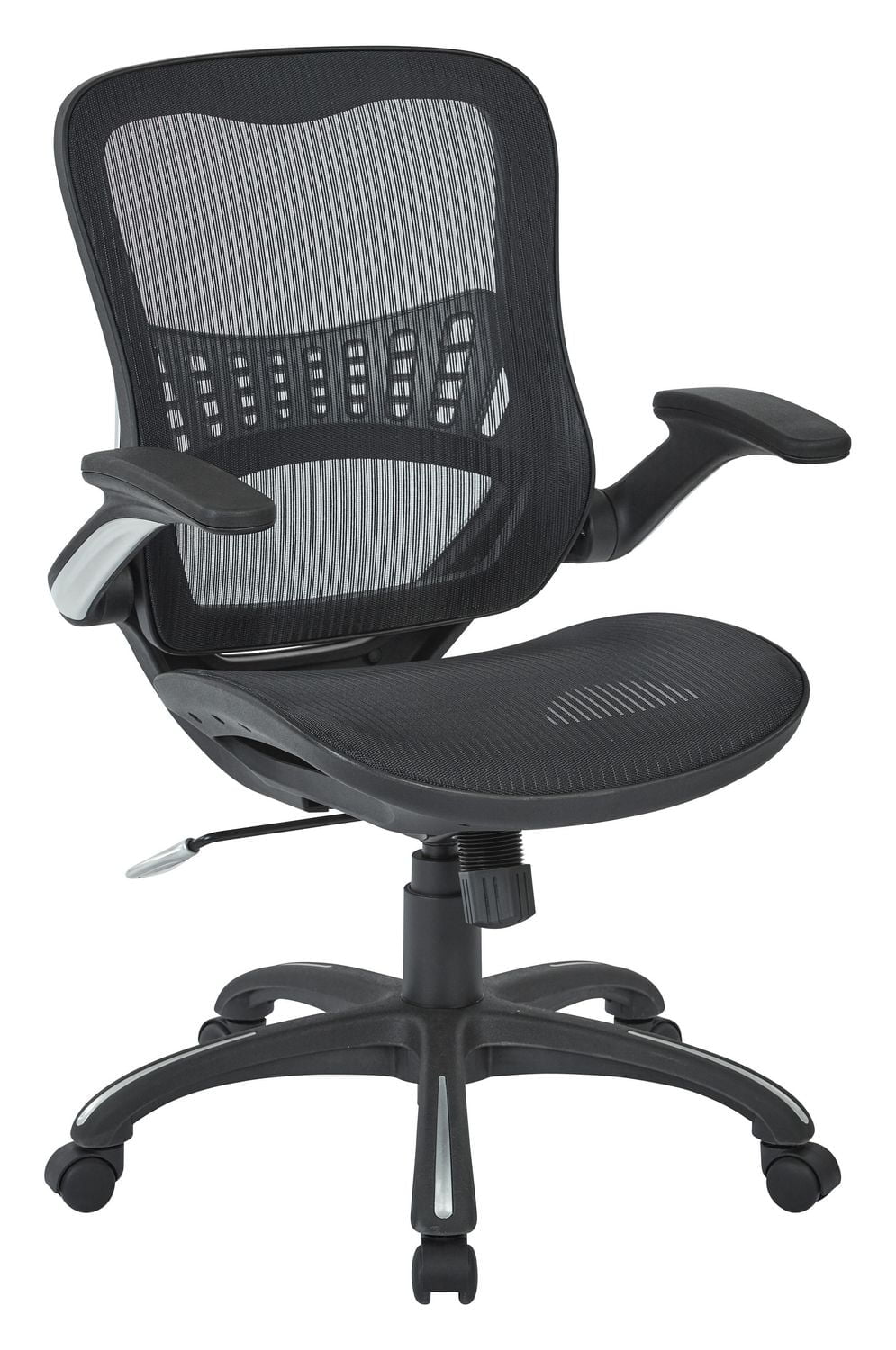 Mesh Mid Back Black Manager’s Chair with Flip Arms