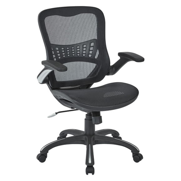 Mesh Mid Back Black Manager’s Chair with Flip Arms