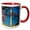 Red/White, variant on 3drose, Washington Dc. Washington Monument Springtime with Blooming Trees., 11oz Two-tone Green Mug