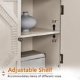 thumbnail image 4 of Jopath 33.6" Retro Wooden Sideboard Buffet Cabinet with Storage, Symmetrical Geometric Accent Display Cabinets for Kitchen Dining Living Room Entryway Hallway White, 4 of 9