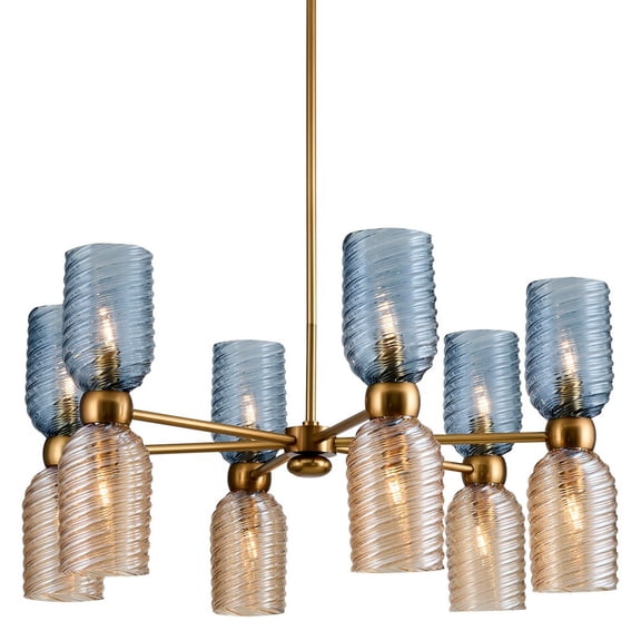Kalco 519871AGG Azul 12 Light 36" Wide Chandelier - Gold