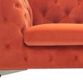 thumbnail image 3 of HomeRoots 489288 30 x 74 x 40 in. Orange Tufted Velvet & Black Chesterfield Love Seat, 3 of 3