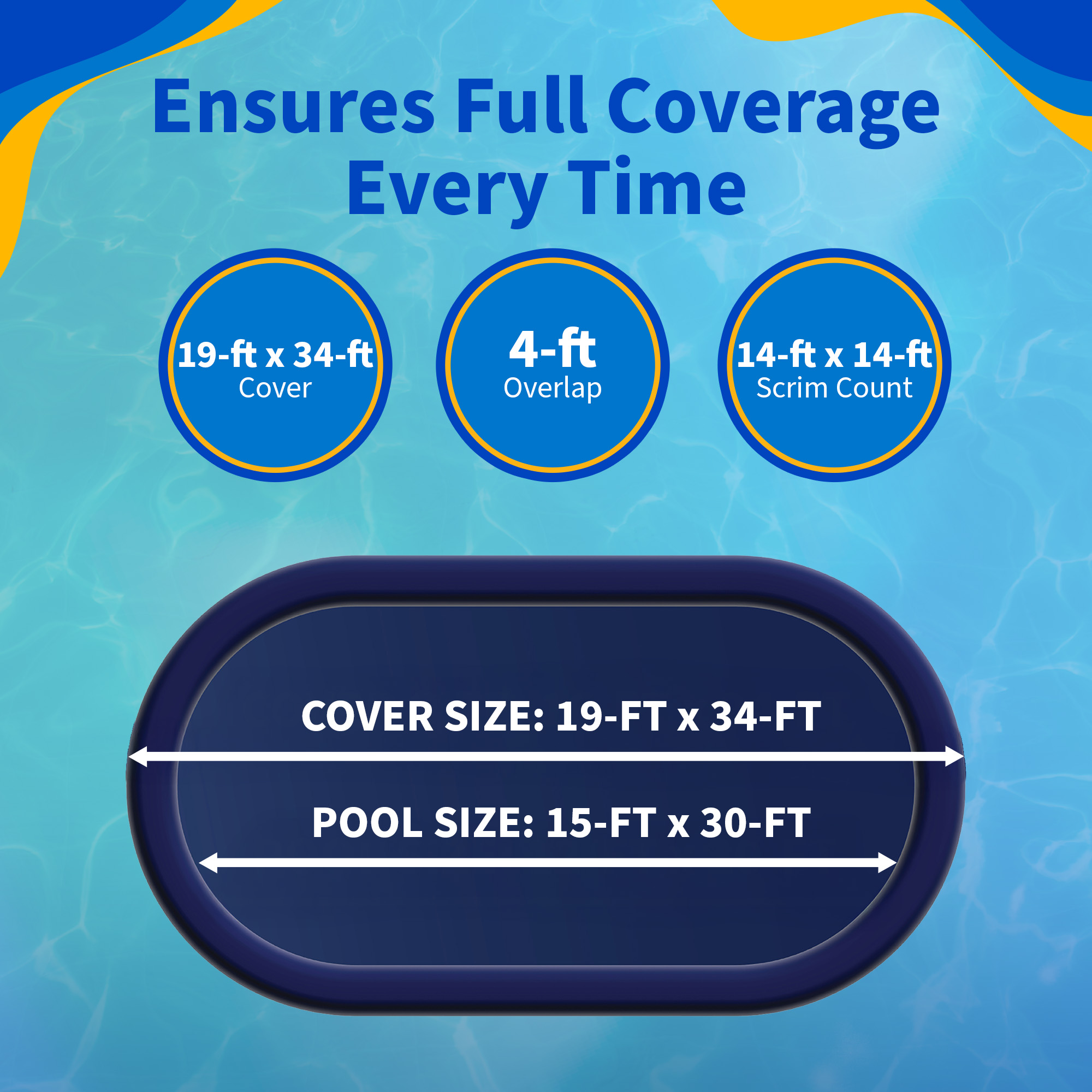 Blue Wave UV Resistant Pool Covers, Polyethylene, Blue