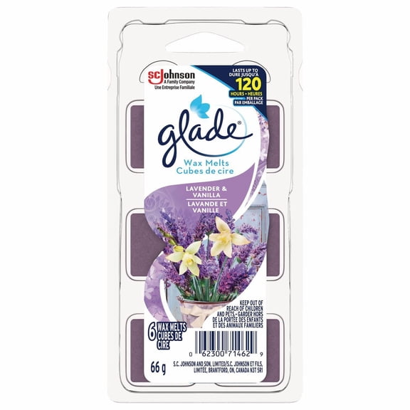 Glade Wax Melt Air Freshener Refills, Lavender & Vanilla, 6 Wax Melts (66 g)