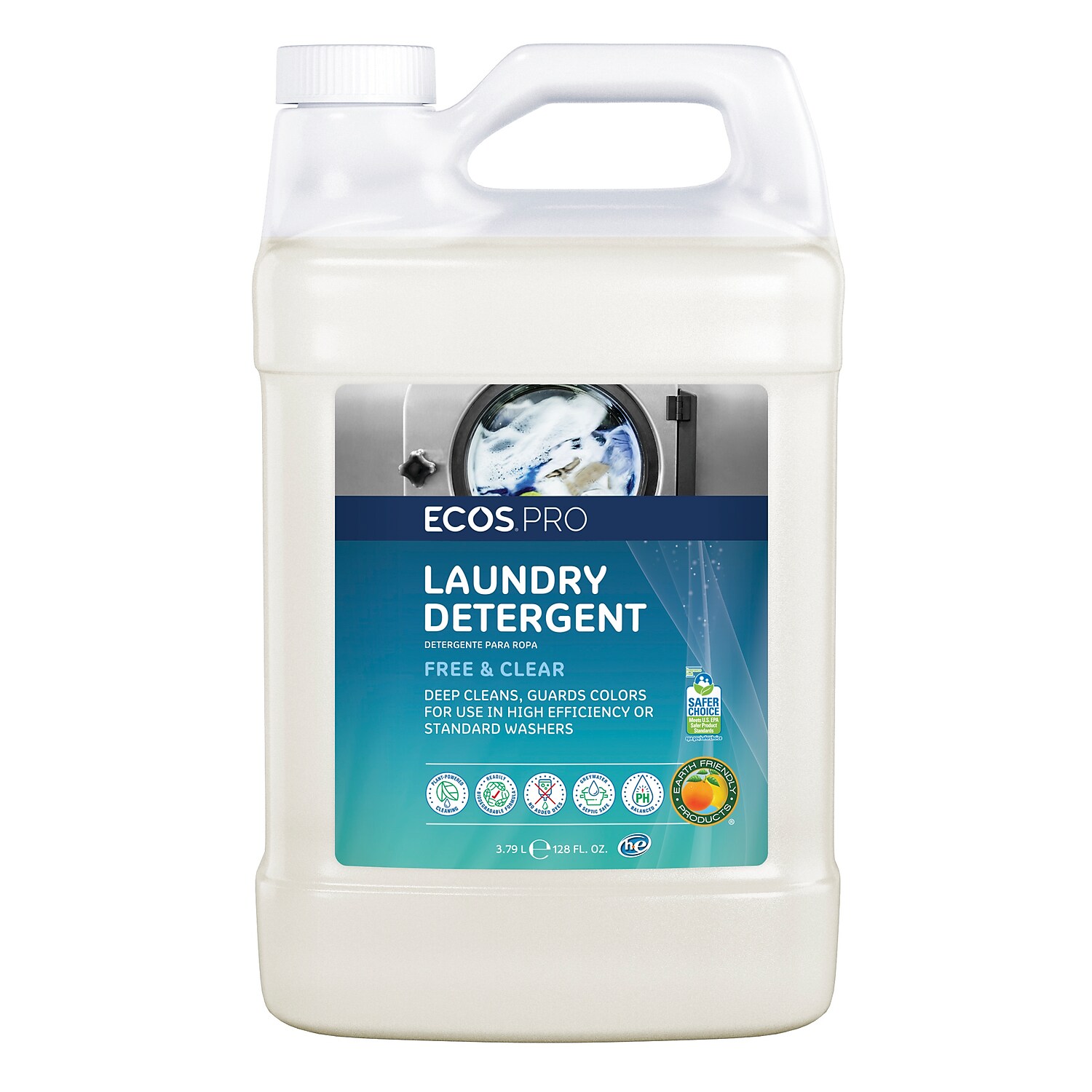 ECOS PRO Free & Clear HE Liquid Laundry Detergent 128 Loads 128 oz. 4/Carton (PL9764/04)