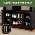 thumbnail image 6 of Uforic 39" Hall Tree with Shoe Storage, Coat Rack with Bench for Entryway Corner Narrow Adjustable Shelf, Black, 6 of 9
