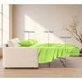 thumbnail image 3 of 4-Piece Queen Sleeper Sofa Sheet Set, 100% Egyptian Cotton, 800 Thread Count, Fits 5" Deep Pull-Out Couch Mattress (60" x 74") - Parrot Green Solid, 3 of 5