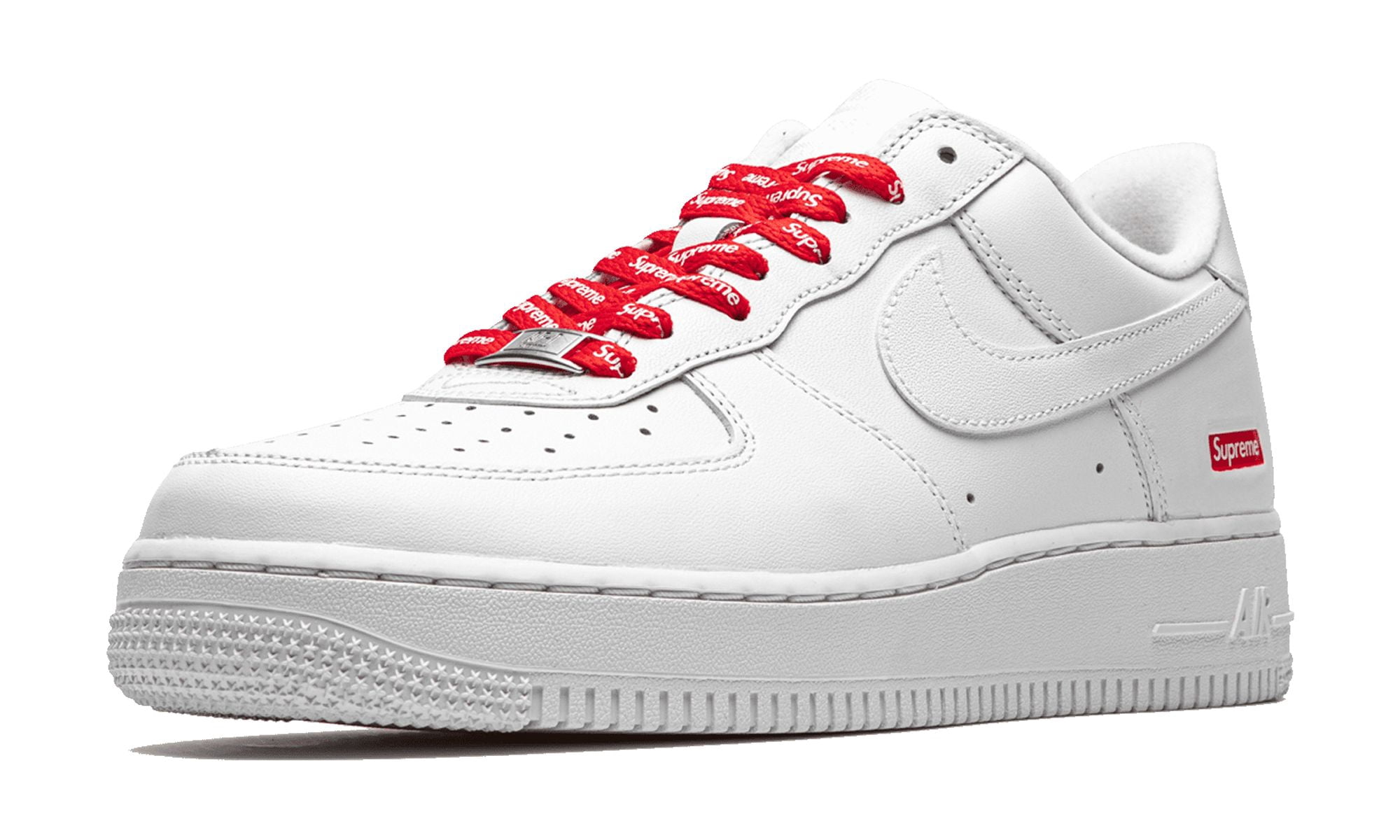 NIKE MENS Air Force 1 Low "Supreme - Mini Box Logo White" CU9225 100 from Stadium Goods