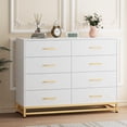 thumbnail image 2 of 8 Drawer Dresser & Chest of Drawers, Wooden Dresser Wide Dresser, Metal Handle, 2 of 5