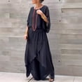 thumbnail image 5 of Joernso Women's Casual Two Piece Chiffon Set Plus Size Mother of Bride Dressy Suit Crew Neck Top Wide Leg Pant Flowy Wedding Guest Outfit, 5 of 6