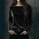 thumbnail image 1 of Karight Velvet Tops for Women Long Sleeve Crew Neck Tshirts Casual Loose Fit Tunic Blouses Elegant Party Dressy Outfits, 1 of 5