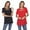 Black/Red, variant on Women's 2 Pack Black Crisscross Short Sleeve Top