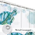 thumbnail image 5 of Beach Nautical Sea Turtle Theme Fabric Shower Curtain Sets Ocean Family Bathroom Decor with Hooks Waterproof Washable 36 x 72 inches White Blue and Green, 5 of 6