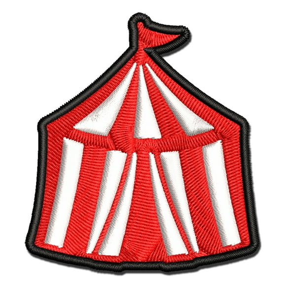 Circus Tent Applique Multi-Color Embroidered Iron-On Patch - 2.5 Inch Small