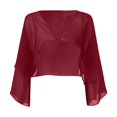thumbnail image 5 of TGPMGRZ Womens Shrug Chiffon Cardigans Open Front Short Sleeve Bolero for Evening Dressy 2026 Size L, 5 of 6