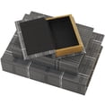 thumbnail image 4 of DecMode Faux Book Gray Faux Leather Decorative Box with Varying Patterns, 3 Count, 4 of 7