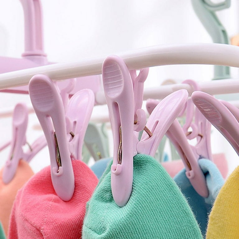 Baby hanger Plastic Laundry Hanger with Clips, Foldable Clip