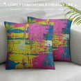 thumbnail image 3 of Qinduosi Abstraction Throw Pillow Cover Graffiti Abstract Beautiful Colorful Background Decorative Square Pillow Case for Home Bedroom Living Room Cushion Cover Inch, 3 of 5