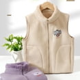 thumbnail image 4 of SuTry Boys Girls Solid Color Zipper Vest Thermal Warm Sleeveless Fall Winter Casual Outerwear Top Everyday Outerwear for Kids 3-17 Years(Khaki#1,14-15 Years), 4 of 4