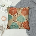 thumbnail image 2 of MLJA  Throw Pillow Covers Elegant Orange Teal Cream Brown Peonies Print Pattern Popular Cushion Decorative Pillowcases Square Pillowcase Hidden Zipper, 2 of 5