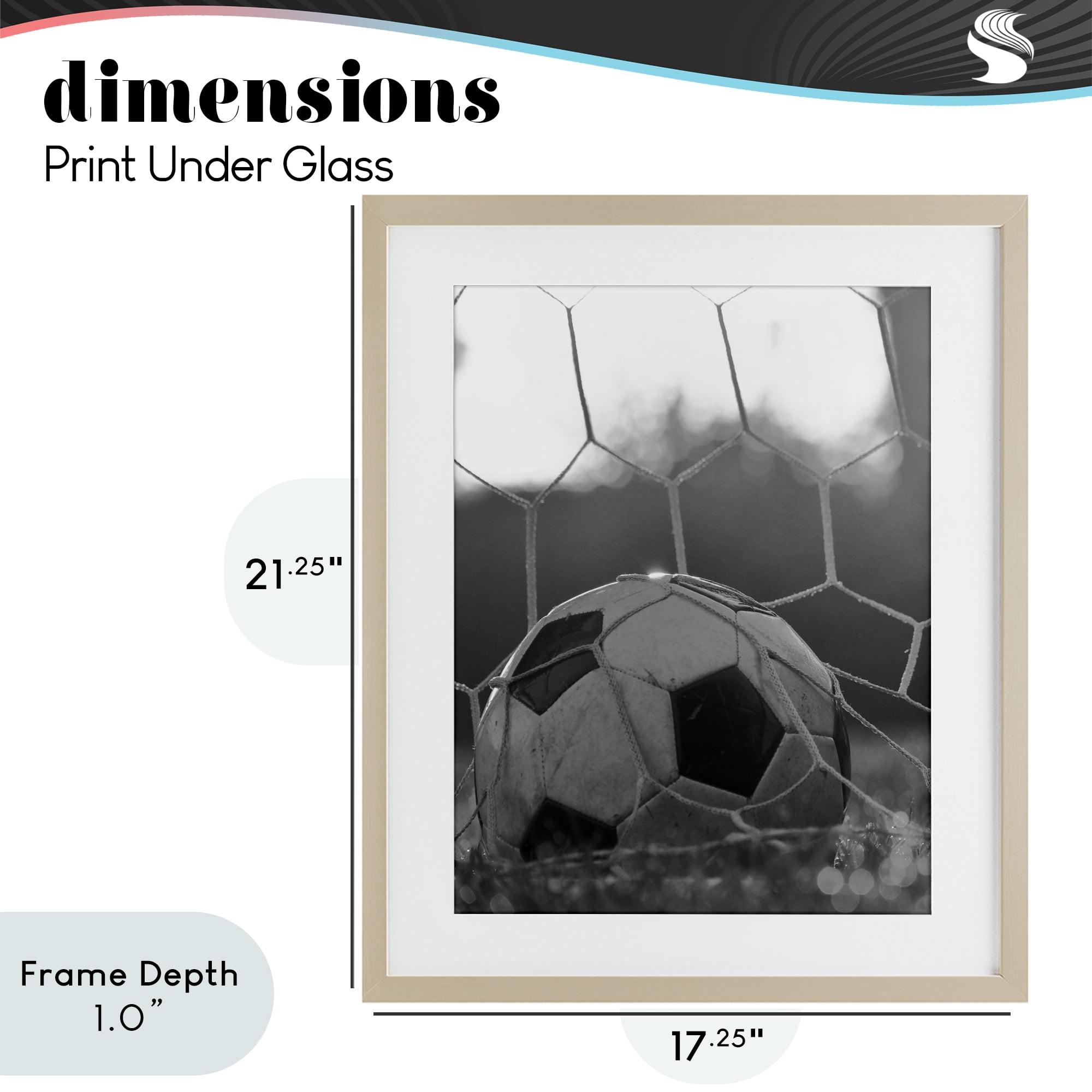 Stupell Industries Soccer Goal Score Birch Framed Print Under Glass, design by Marcus Prime