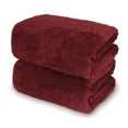 thumbnail image 2 of Turkish Cotton Bath Towels Cozival 2-Pack Turkish Cotton Bath Towels - 700 Gsm High Density, Ultra Absorbent & Soft, 35X70Cm Large Size for Spa, Gym, and Beach, High Gsm Bath Towels, Burgundy, 2 of 2