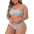 thumbnail image 1 of Bikini de dos piezas Agnes Orinda para mujeres, traje de baño de cintura alta, bandeau, sin hombros, talla 1X, blanco, 1 of 6
