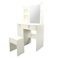thumbnail image 4 of Tocador moderno Nikou con espejo y luces de MDF Cajones para dormitorio Color crema, 4 of 15