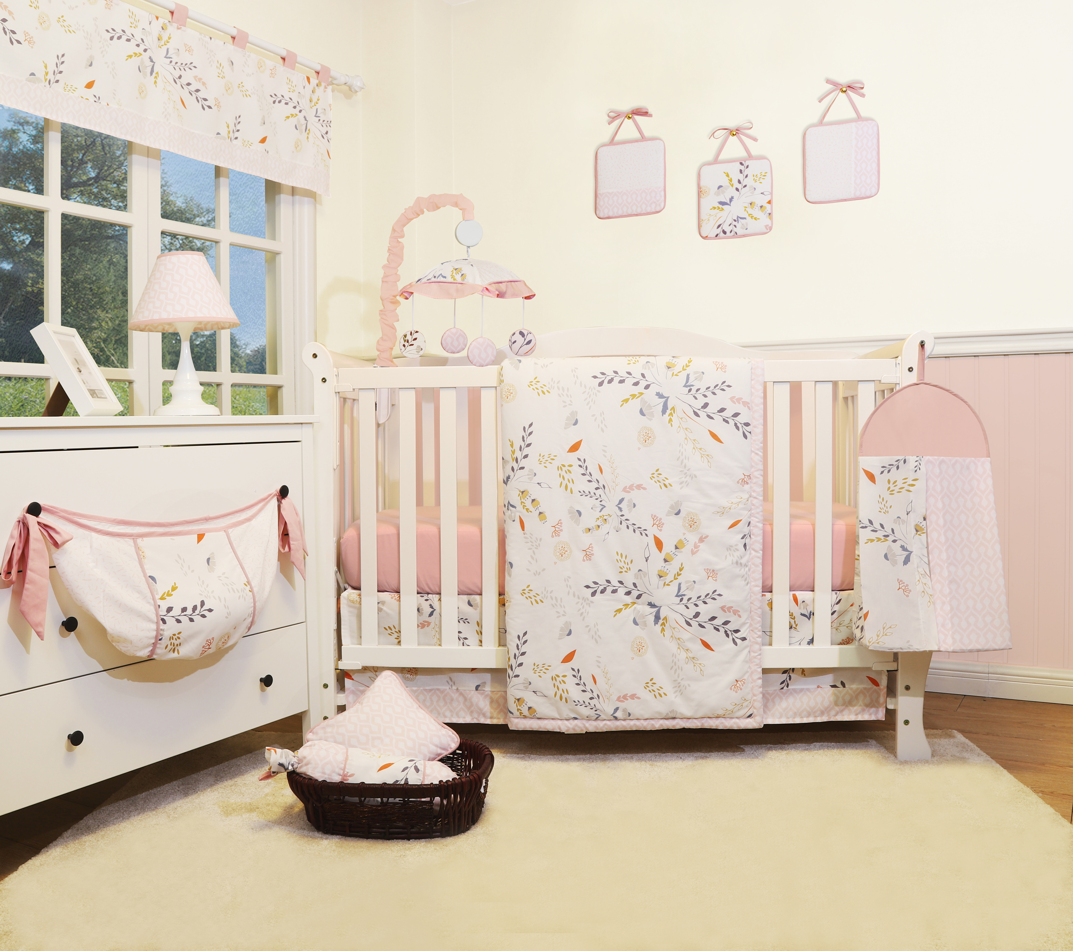 Campsite 3 Piece Bumperless Custom Crib Bedding Set Baby Shower Gift