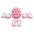 thumbnail image 3 of 7 Uds. Rodilleras para casco para niños, coderas, muñequeras, equipo de protección deportivo para monopatín al aire libre, patinaje sobre ruedas, patinaje sobre hielo, color rosa, 3 of 5