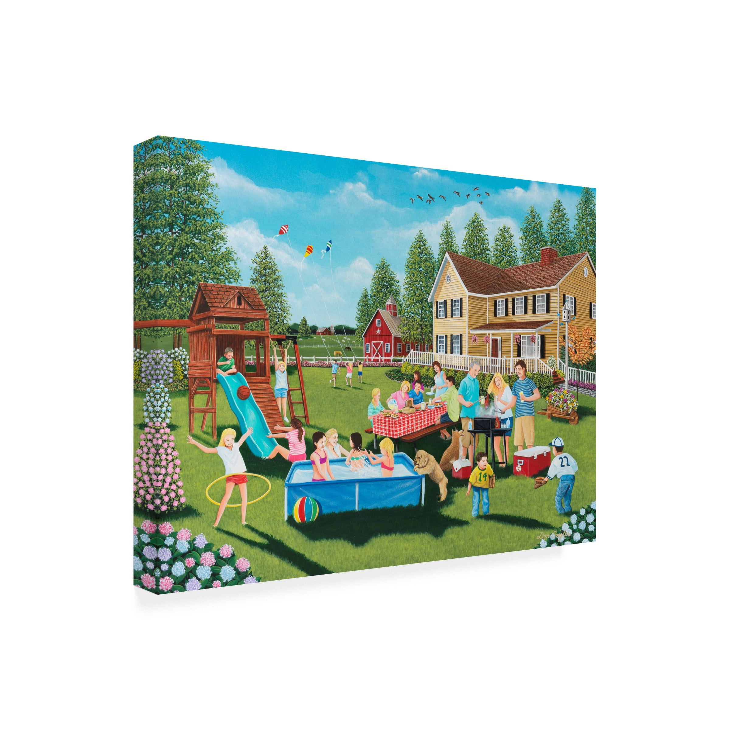 Don Engler 'Backyard Barbeque' Canvas Art