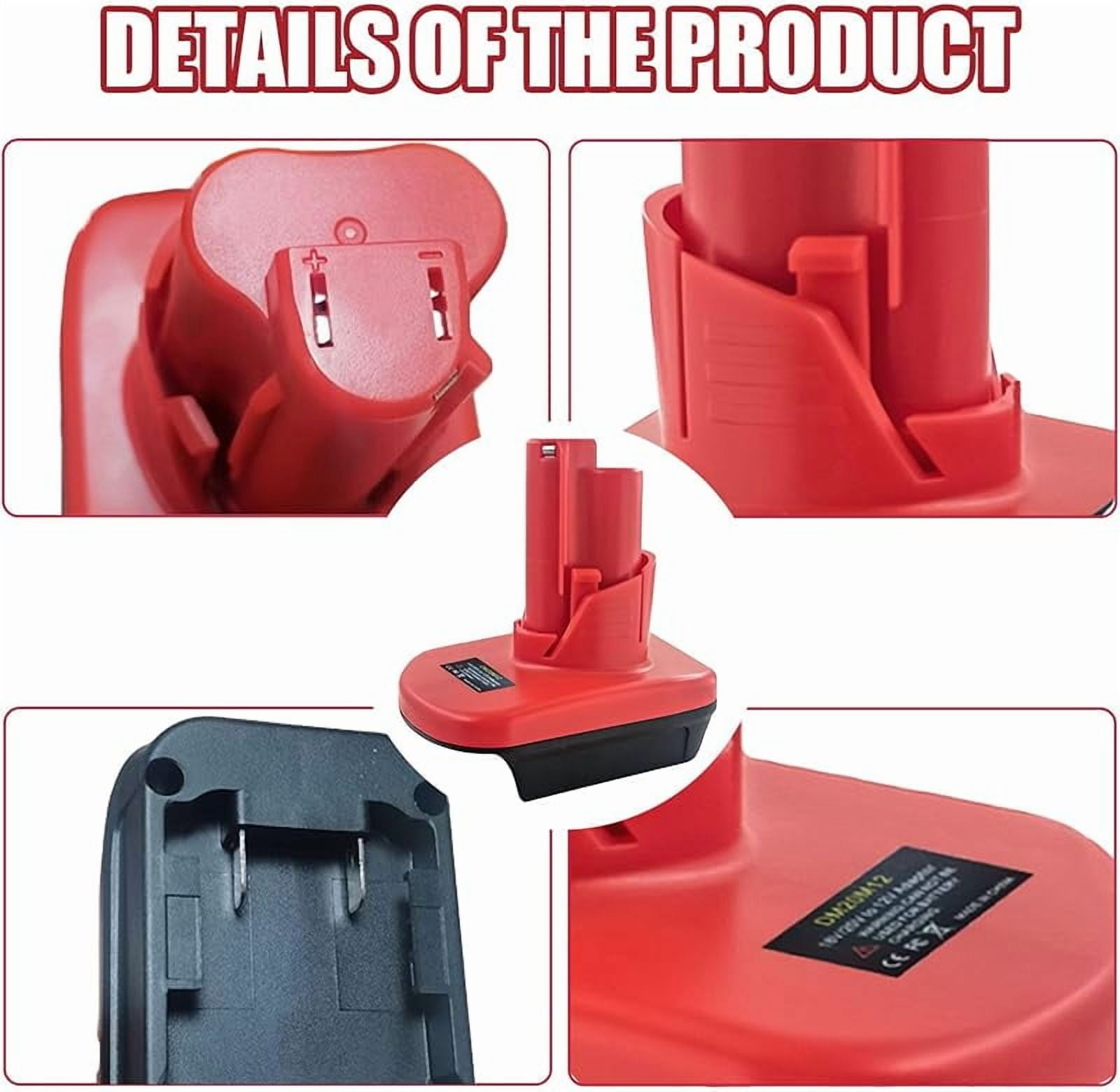 Battery Adapter for Mil*wau*kee 12V, for De*Walt 20V & for Mil*wau*kee M18 18V Li-on Battery Convert to for Mil*wau*kee M12 12V Battery, for Mil*wau*kee M12 12V Power Tool