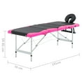 thumbnail image 4 of vidaXL 4-Zone Foldable Massage Table Aluminium Black and Pink, 4 of 5