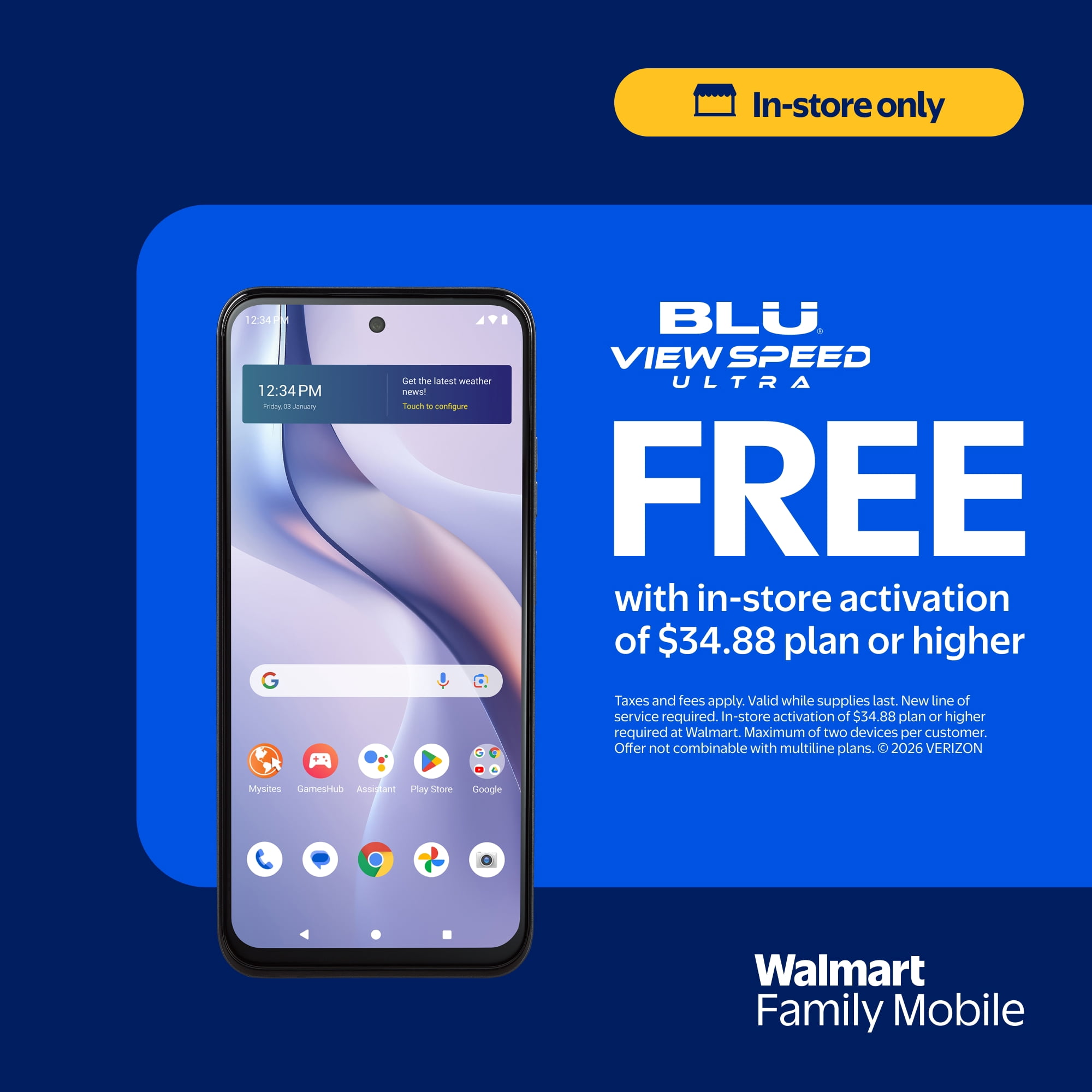 Walmart Family Mobile TCL K33 5G, 64GB, Space Gray, Prepaid