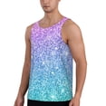 thumbnail image 2 of Balery Multicolor Glitter Pattern Men's Workout Tank Top Gym Muscle Tee Fitness Bodybuilding Sleeveless T Shirt Quick Dry Fit Muscle Tank Top Slim-Fit Tank-Medium, 2 of 7