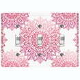 thumbnail image 1 of Metal Light Switch Plate Cover Mandala Violet Flower Tile Pattern MDL099, 1 of 13