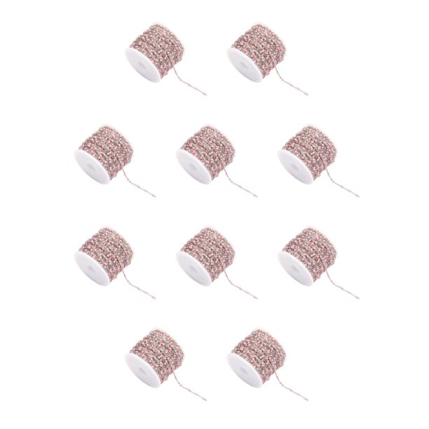 Advancent Cadena a granel de cuentas de esmalte de colores para la fabricación de joyas Cadena de acero inoxidable resistente Acero+rosa Acero+rosa 10piezas