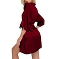 thumbnail image 4 of iHPH7 Silk Nightgown and Robe Set Pajama Sets for Women 2 Piece Satin Nightgowns for Women Robe Sets for Women's Sleepwear, Wine S, 4 of 6