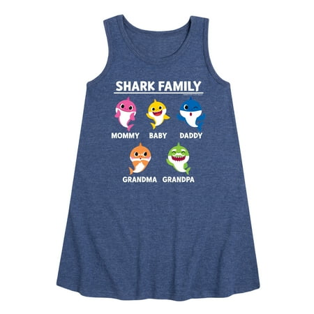 

Baby Shark - Types Of Sharks - Toddler and Youth Girls A-line Dress