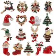 thumbnail image 2 of Luxury Exquisite Christmas Brooch Pin Snowman Santa Claus Boot Garland Jewelry Gift Christmas Decoration Brooches For Women Men, 2 of 5