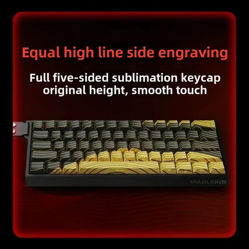 MADLIONS MAD 60/68HE Gaming Magnetic Switch Keyboard 61/68 Key Wired Custom Web Drive Return RT Adjustable Keystroke HotSwap