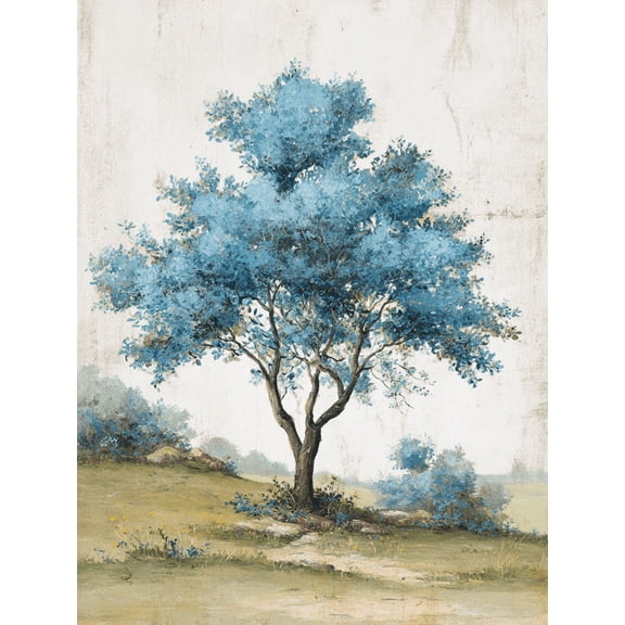 UXIEQU Blue Tree Landscape Canvas Wall Art 15.75x11.81 Inches