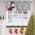 thumbnail image 4 of Valances for Windows Christmas Snowman Rod Pocket Cafe Window Treatments Valance Curtains for Kitchen Bathroom Laundry Basement Windows 56"x16", 4 of 7