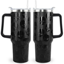 40oz Fall Tumbler With Handle And Straw,Autumn,Thanksgiving,Halloween Gifts,Extra Large Stainless Steel Cup Spill-Proof With Lid,Maple Leaf Pumpkin Design,Travel Coffee Mug Water Bottle