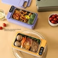 thumbnail image 4 of Cordless Electric Lunch Box, 1L Capacity Quick Heated Lunch Boxes, USB Rechargeable Cordless Heated Lunch Box Portable Food Warmer Self Heating Box for Outdoor, Stainless Steel, 4 of 7